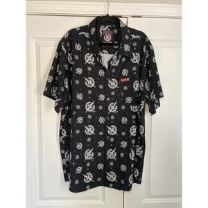 Dixxon Flannel Co The Candle Grunge Biker Gothic Tattoo Men's Button Up Shirt 2X